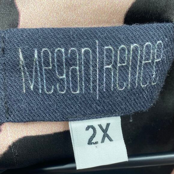 Megan Renee Organic Silk Shirt Dress Leopard Animal Print Belted Pink Black 2X - Picture 6 of 8